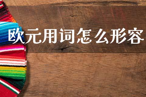 欧元用词怎么形容_https://wap.apzhendong.com_今日财经_第1张