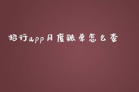 招行app月度账单怎么查_https://wap.apzhendong.com_投资理财_第1张