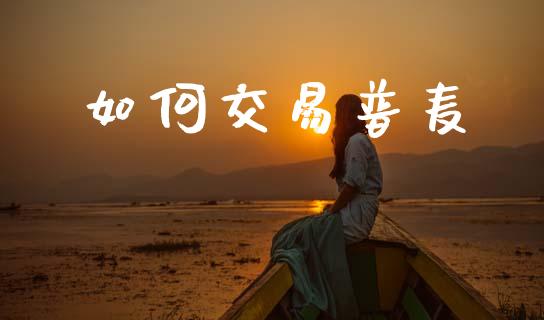 如何交易普麦_https://wap.apzhendong.com_投资理财_第1张