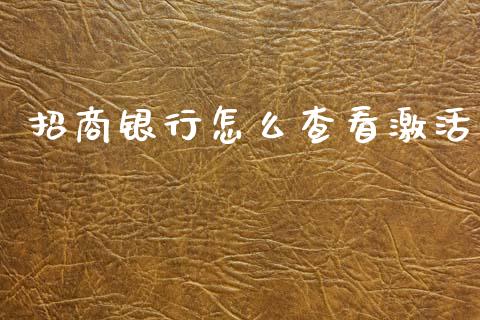 招商银行怎么查看激活_https://wap.apzhendong.com_期货直播_第1张