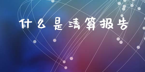 什么是清算报告_https://wap.apzhendong.com_美股行情_第1张