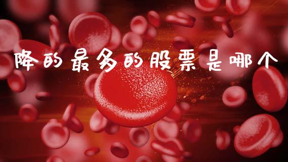 降的最多的股票是哪个_https://wap.apzhendong.com_今日财经_第1张