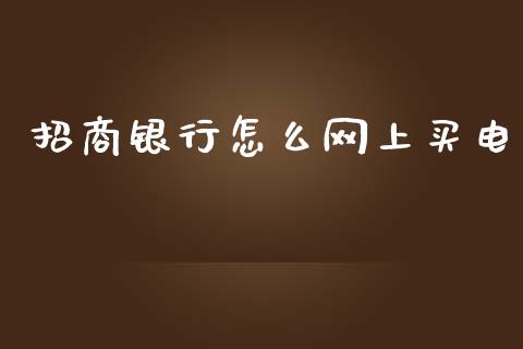 招商银行怎么网上买电_https://wap.apzhendong.com_今日财经_第1张