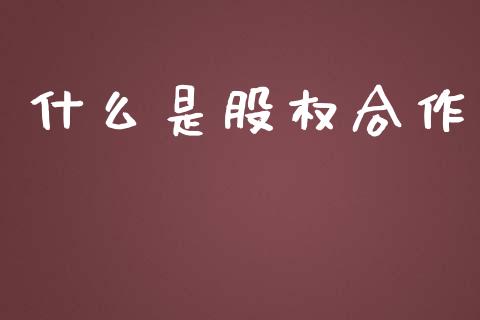 什么是股权合作_https://wap.apzhendong.com_投资理财_第1张
