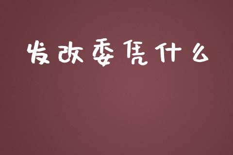 发改委凭什么_https://wap.apzhendong.com_投资理财_第1张