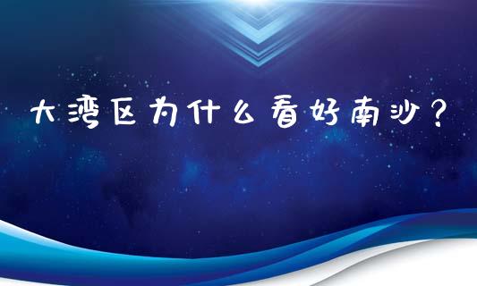 大湾区为什么看好南沙？_https://wap.apzhendong.com_投资理财_第1张