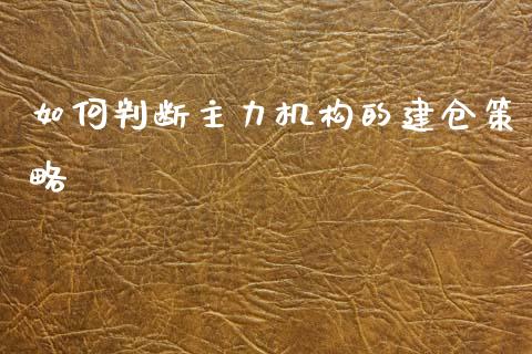 如何判断主力机构的建仓策略_https://wap.apzhendong.com_投资理财_第1张
