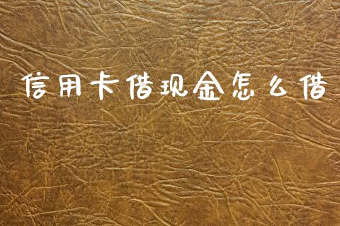 信用卡借现金怎么借_https://wap.apzhendong.com_美股行情_第1张