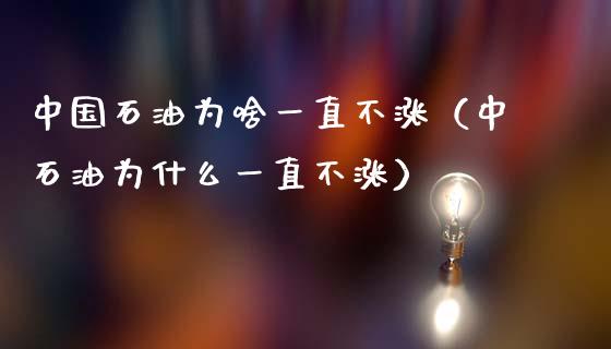 中国石油为啥一直不涨（中石油为什么一直不涨）_https://wap.apzhendong.com_期货直播_第1张