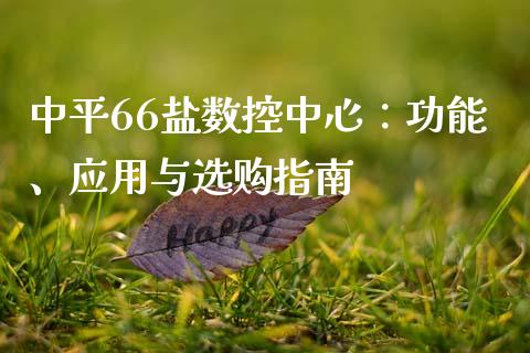 中平66盐数控中心：功能、应用与选购指南_https://wap.apzhendong.com_投资理财_第1张