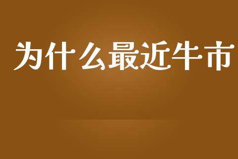 为什么最近牛市_https://wap.apzhendong.com_美股行情_第1张
