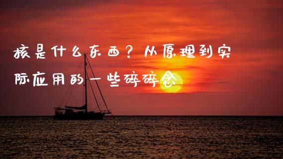 核是什么东西？从原理到实际应用的一些碎碎念_https://wap.apzhendong.com_投资理财_第1张