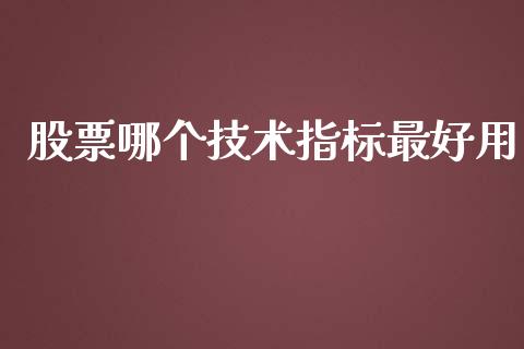 股票哪个技术指标最好用_https://wap.apzhendong.com_今日财经_第1张