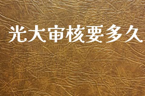 光大审核要多久_https://wap.apzhendong.com_投资理财_第1张