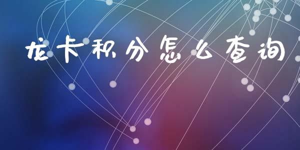 龙卡积分怎么查询_https://wap.apzhendong.com_投资理财_第1张