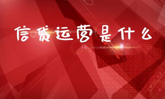 信贷运营是什么_https://wap.apzhendong.com_今日财经_第1张