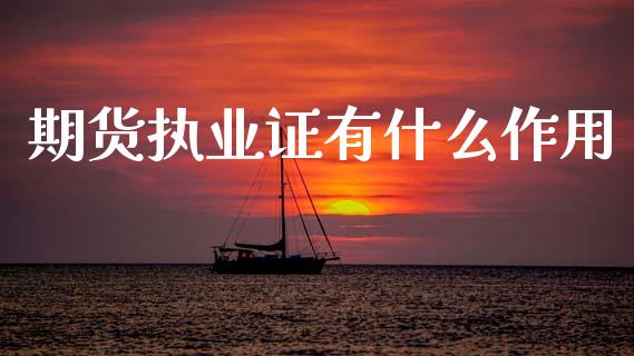 期货执业证有什么作用_https://wap.apzhendong.com_投资理财_第1张
