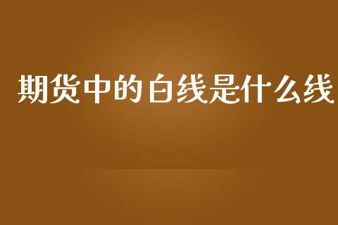 期货中的白线是什么线_https://wap.apzhendong.com_今日财经_第1张