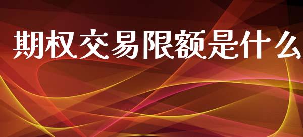期权交易限额是什么_https://wap.apzhendong.com_投资理财_第1张