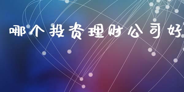 哪个投资理财公司好_https://wap.apzhendong.com_美股行情_第1张