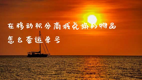在移动积分商城兑换的物品怎么查运单号_https://wap.apzhendong.com_美股行情_第1张