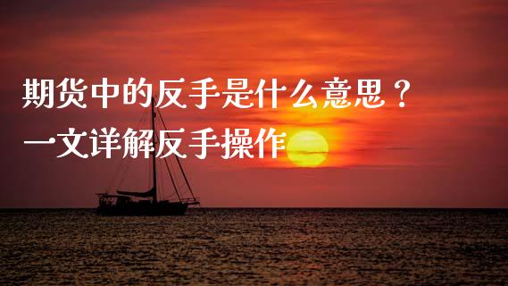 期货中的反手是什么意思？一文详解反手操作_https://wap.apzhendong.com_今日财经_第1张