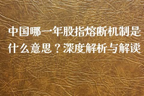 中国哪一年股指熔断机制是什么意思？深度解析与解读_https://wap.apzhendong.com_美股行情_第1张