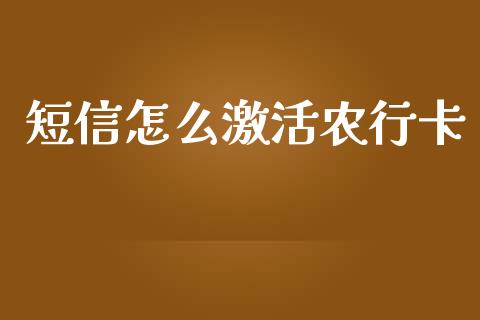 短信怎么激活农行卡_https://wap.apzhendong.com_今日财经_第1张