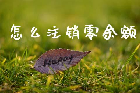 怎么注销零余额_https://wap.apzhendong.com_投资理财_第1张