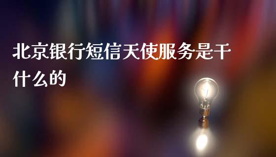 北京银行短信天使服务是干什么的_https://wap.apzhendong.com_投资理财_第1张