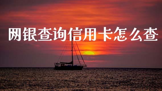 网银查询信用卡怎么查_https://wap.apzhendong.com_今日财经_第1张
