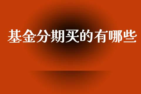 基金分期买的有哪些_https://wap.apzhendong.com_今日财经_第1张