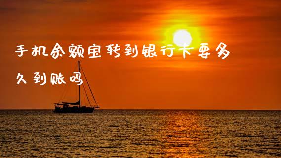 手机余额宝转到银行卡要多久到账吗_https://wap.apzhendong.com_投资理财_第1张