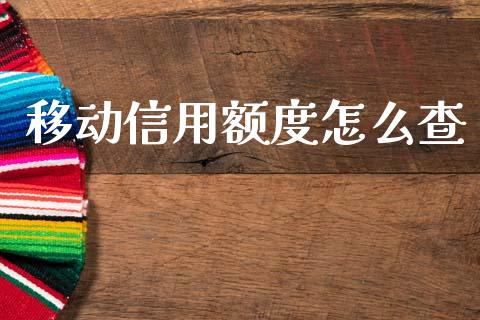 移动信用额度怎么查_https://wap.apzhendong.com_期货直播_第1张