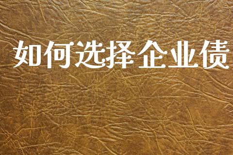 如何选择企业债_https://wap.apzhendong.com_今日财经_第1张
