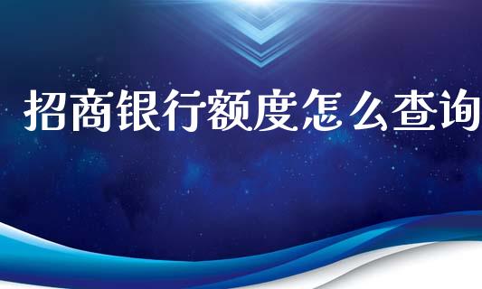 招商银行额度怎么查询_https://wap.apzhendong.com_今日财经_第1张