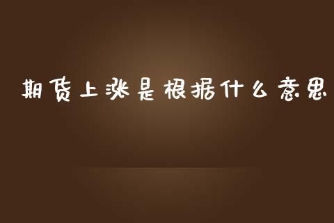 期货上涨是根据什么意思_https://wap.apzhendong.com_期货直播_第1张