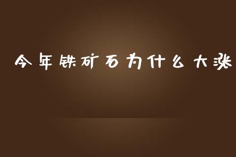 今年铁矿石为什么大涨_https://wap.apzhendong.com_今日财经_第1张