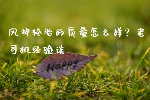风神轮胎的质量怎么样？老司机经验谈_https://wap.apzhendong.com_今日财经_第1张