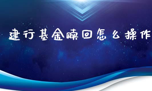 建行基金赎回怎么操作_https://wap.apzhendong.com_投资理财_第1张