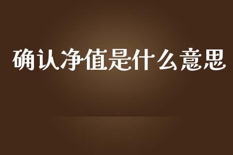 确认净值是什么意思_https://wap.apzhendong.com_期货直播_第1张