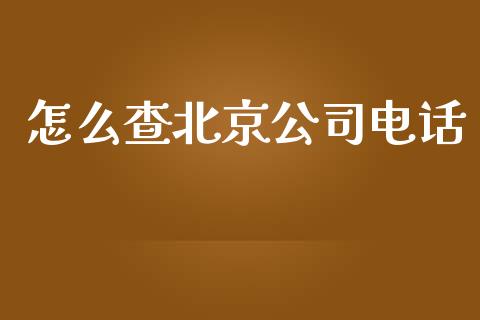 怎么查北京公司电话_https://wap.apzhendong.com_今日财经_第1张