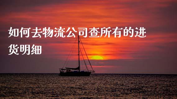 如何去物流公司查所有的进货明细_https://wap.apzhendong.com_期货直播_第1张