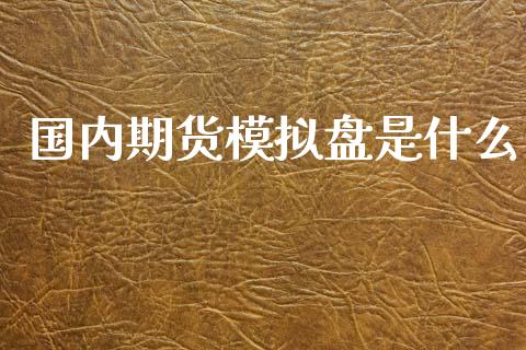 国内期货模拟盘是什么_https://wap.apzhendong.com_美股行情_第1张