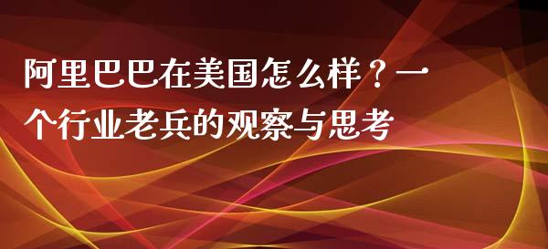 阿里巴巴在美国怎么样？一个行业老兵的观察与思考_https://wap.apzhendong.com_投资理财_第1张