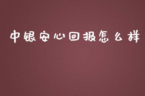 中银安心回报怎么样_https://wap.apzhendong.com_投资理财_第1张