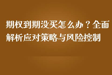 期权到期没买怎么办？全面解析应对策略与风险控制_https://wap.apzhendong.com_投资理财_第1张