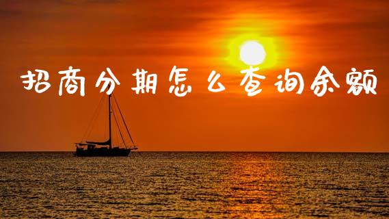 招商分期怎么查询余额_https://wap.apzhendong.com_期货直播_第1张