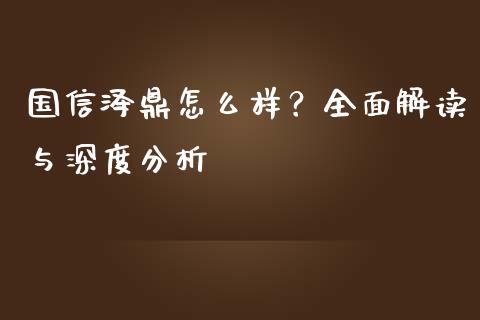 国信泽鼎怎么样？全面解读与深度分析_https://wap.apzhendong.com_期货直播_第1张