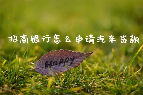 招商银行怎么申请汽车贷款_https://wap.apzhendong.com_期货直播_第1张